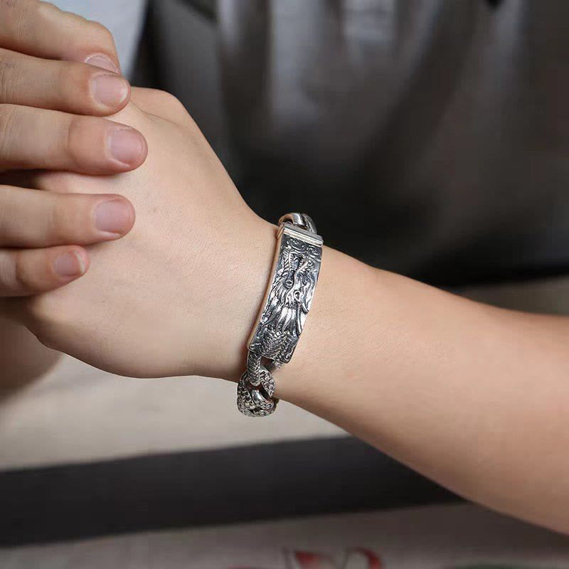 Mens Copper Dragon Scale Protection Bracelet 20cm