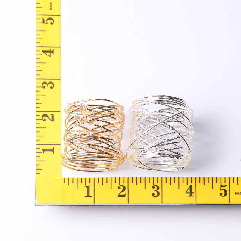 Metal Coil Crystal Holder 1.5" Diameter | Gold Silver Decor