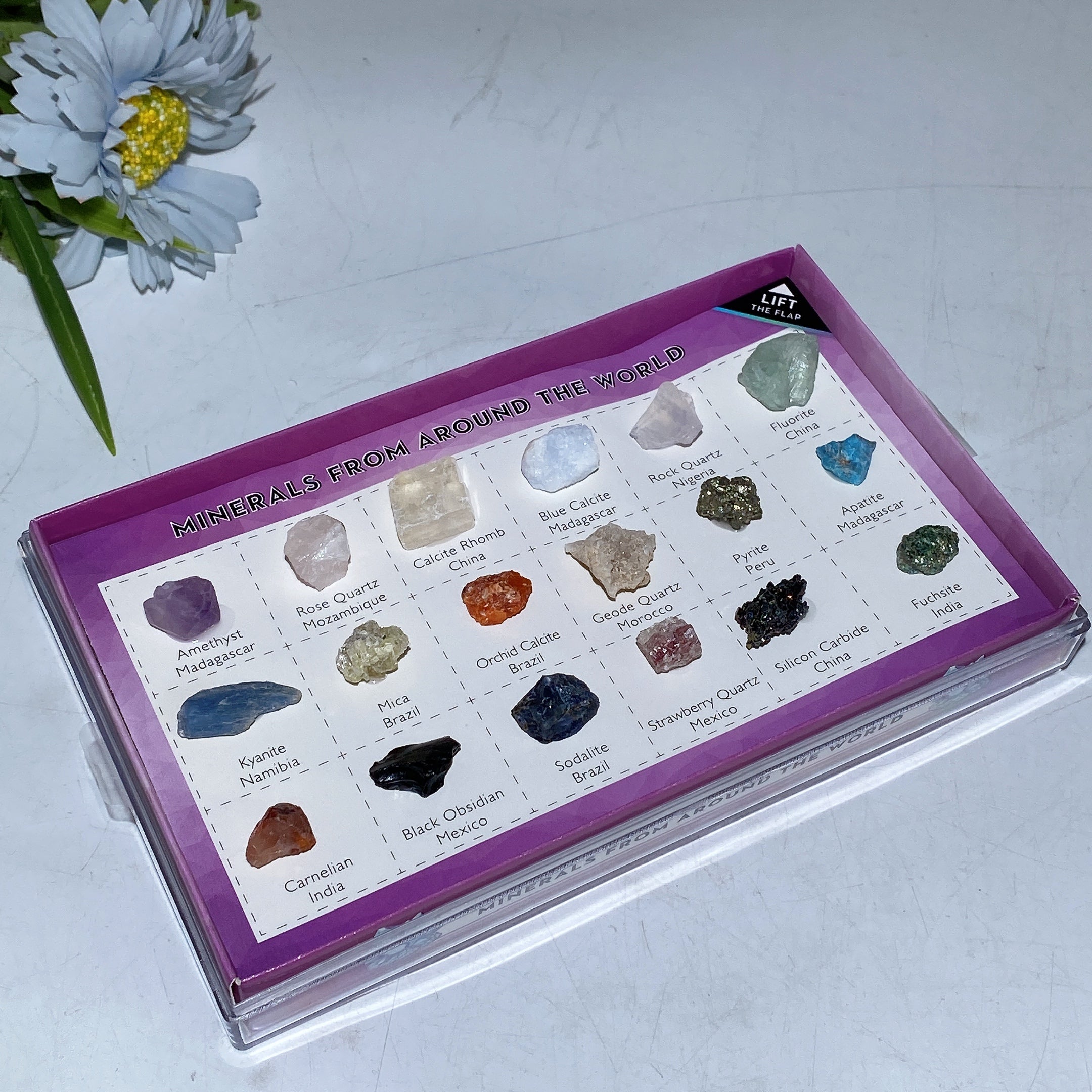 Minerals From Around The World Raw Crystal Healing Set 11x18cm