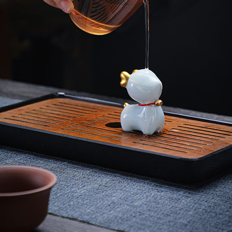 Mini Ceramic Deer Tea Pet Figurine for Spiritual Decor