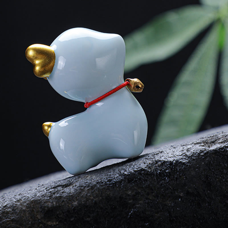 Mini Ceramic Deer Tea Pet Figurine for Spiritual Decor