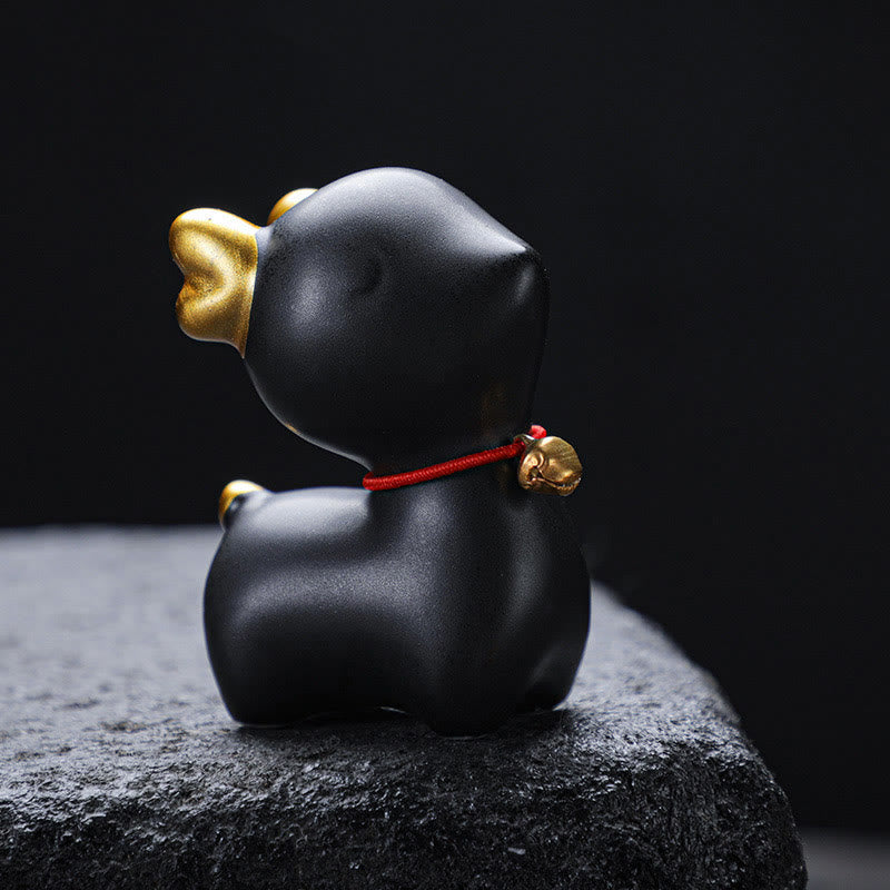 Mini Ceramic Deer Tea Pet Figurine for Spiritual Decor