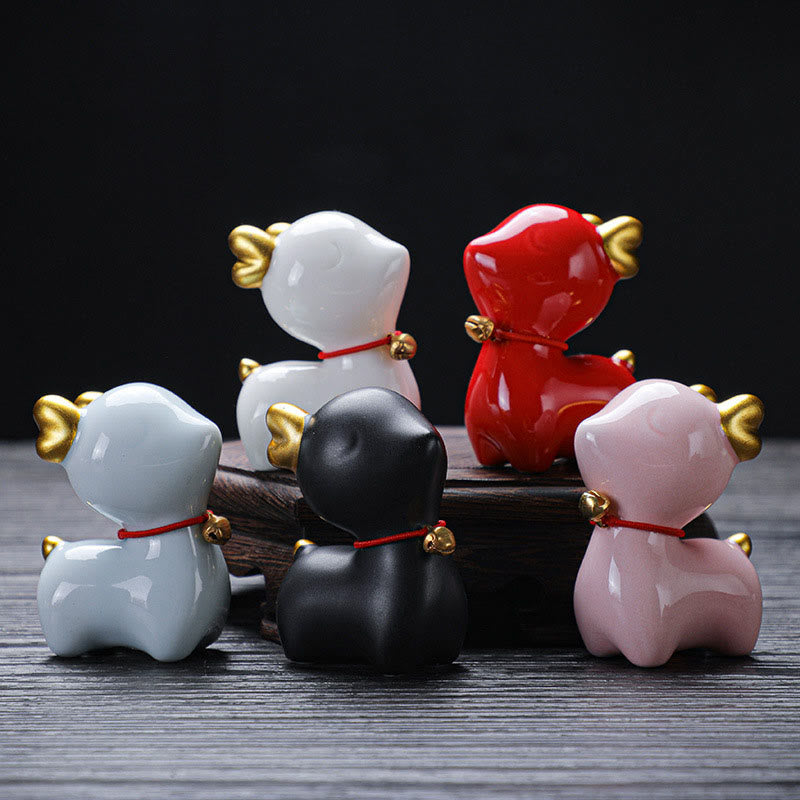 Mini Ceramic Deer Tea Pet Figurine for Spiritual Decor