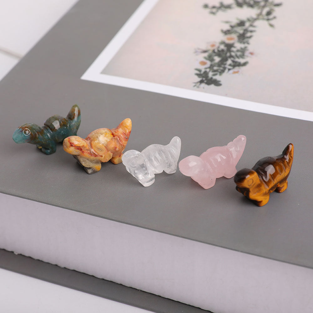 Mini Crystal Dinosaur Carvings 0.9-1.2 inch Handmade