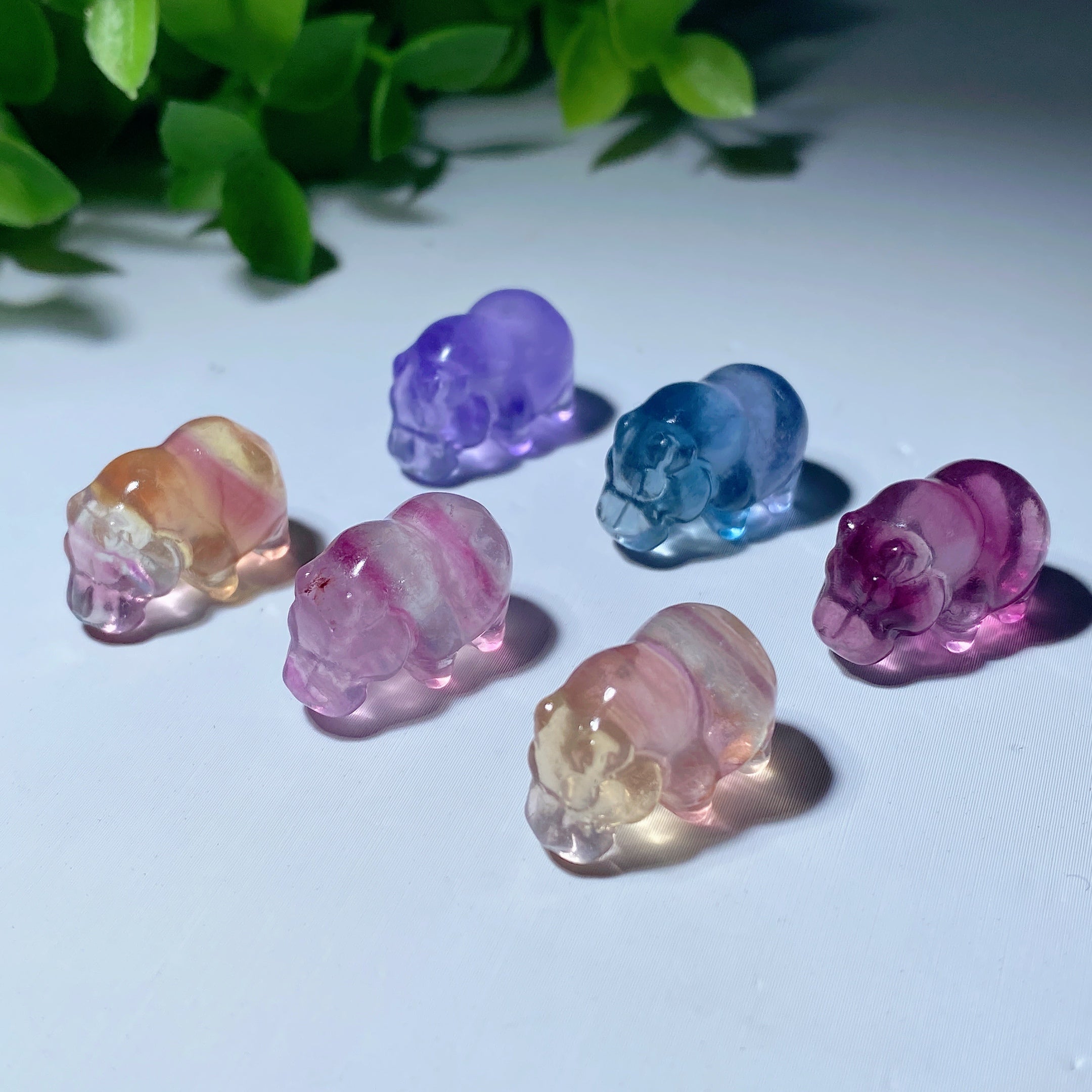 Mini Fluorite Crystal Animal Carvings 12-20mm for Healing