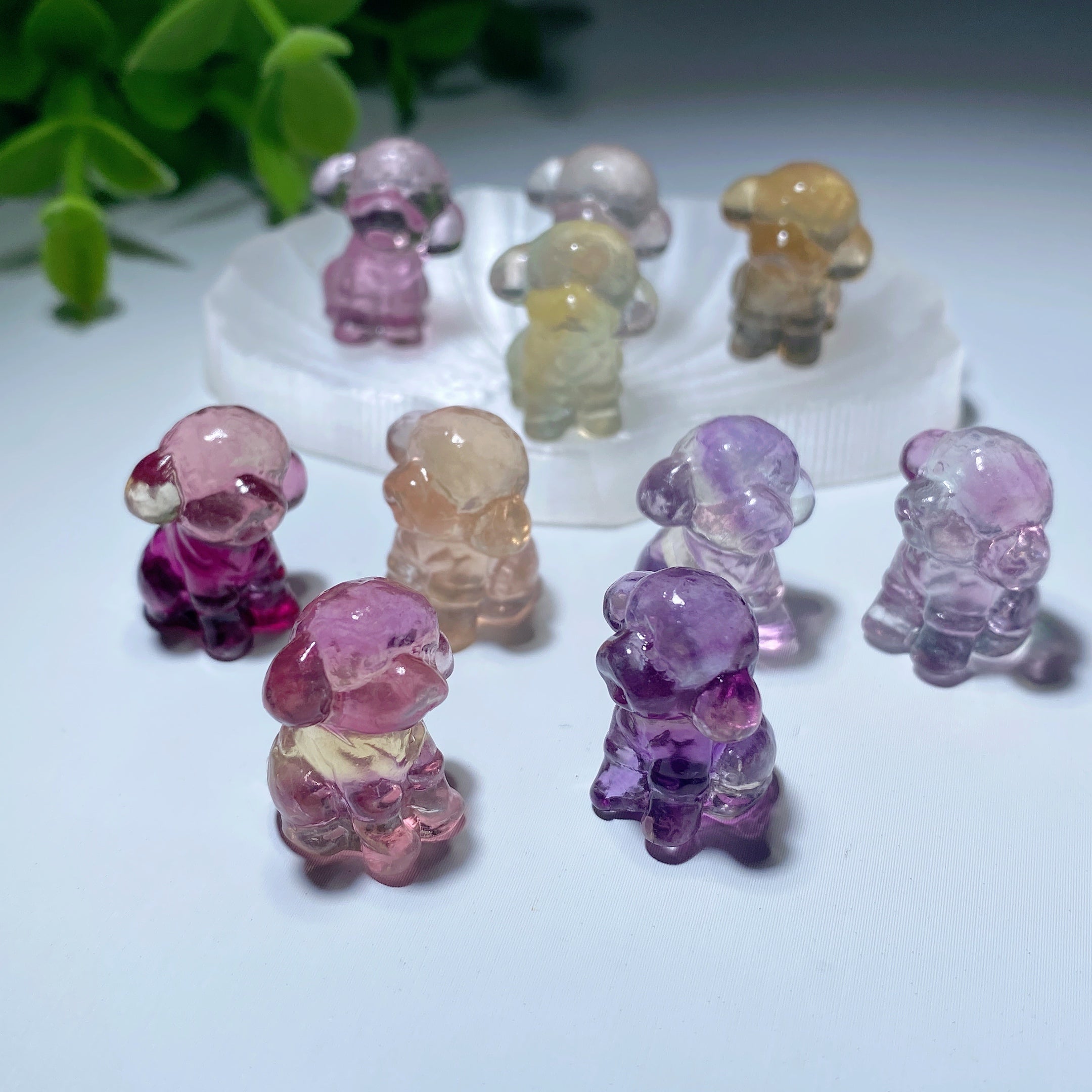 Mini Fluorite Crystal Animal Carvings 12-20mm for Healing