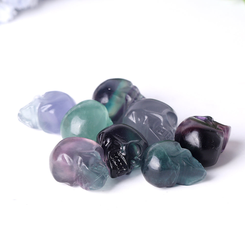 Mini Fluorite Crystal Skull Carving 1.3 Inch Healing Skull