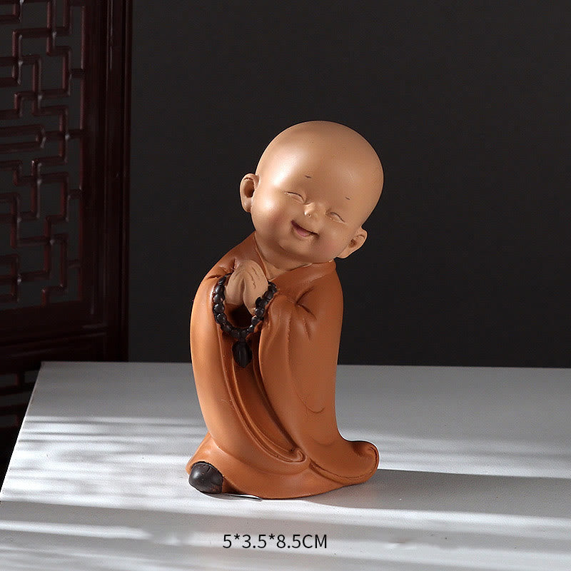 Mini Meditation Praying Monk Resin Buddha Statue for Serenity