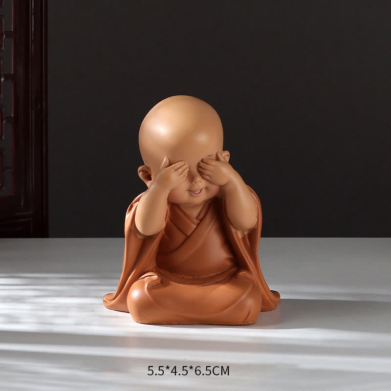 Mini Meditation Praying Monk Resin Buddha Statue for Serenity