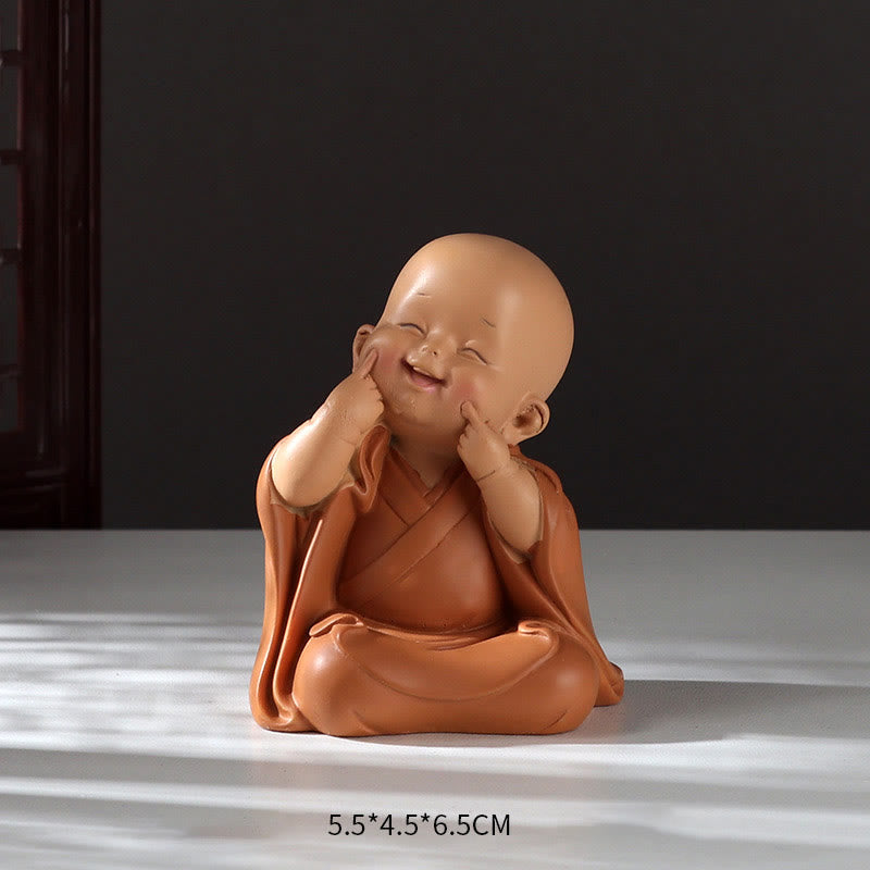 Mini Meditation Praying Monk Resin Buddha Statue for Serenity