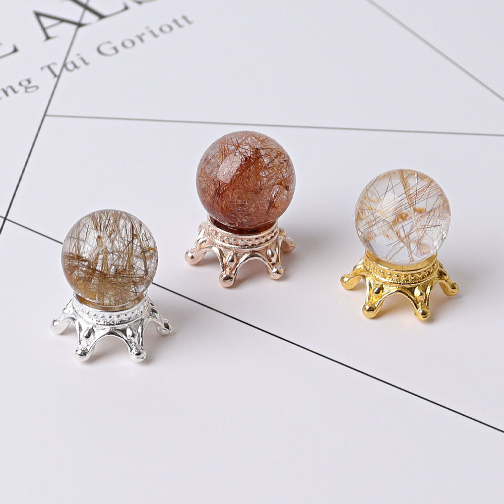 Mini Metal Crown Crystal Display Stand Set of 3