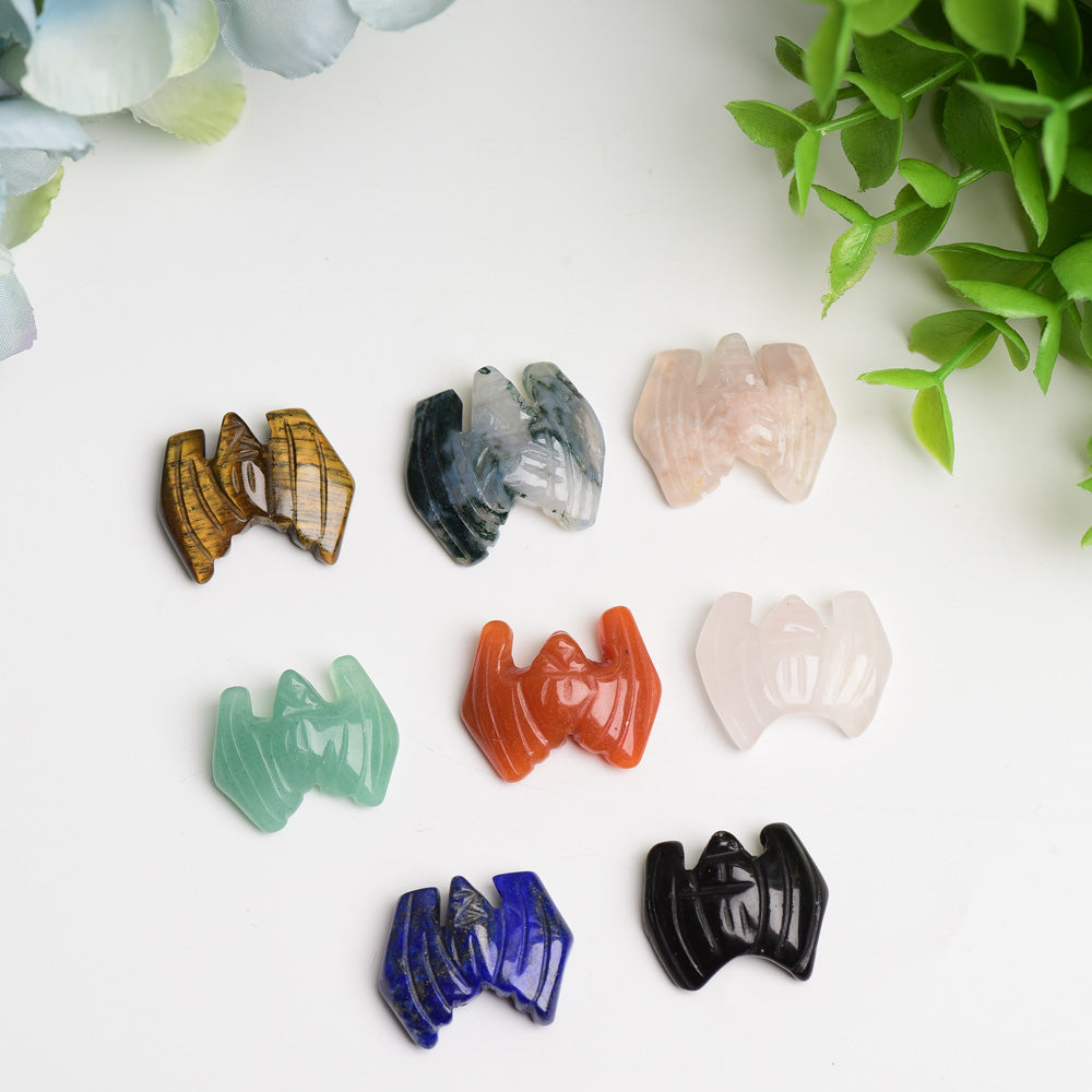 Mini Mixed Crystal Bat Carving 1 Inch Healing Animal