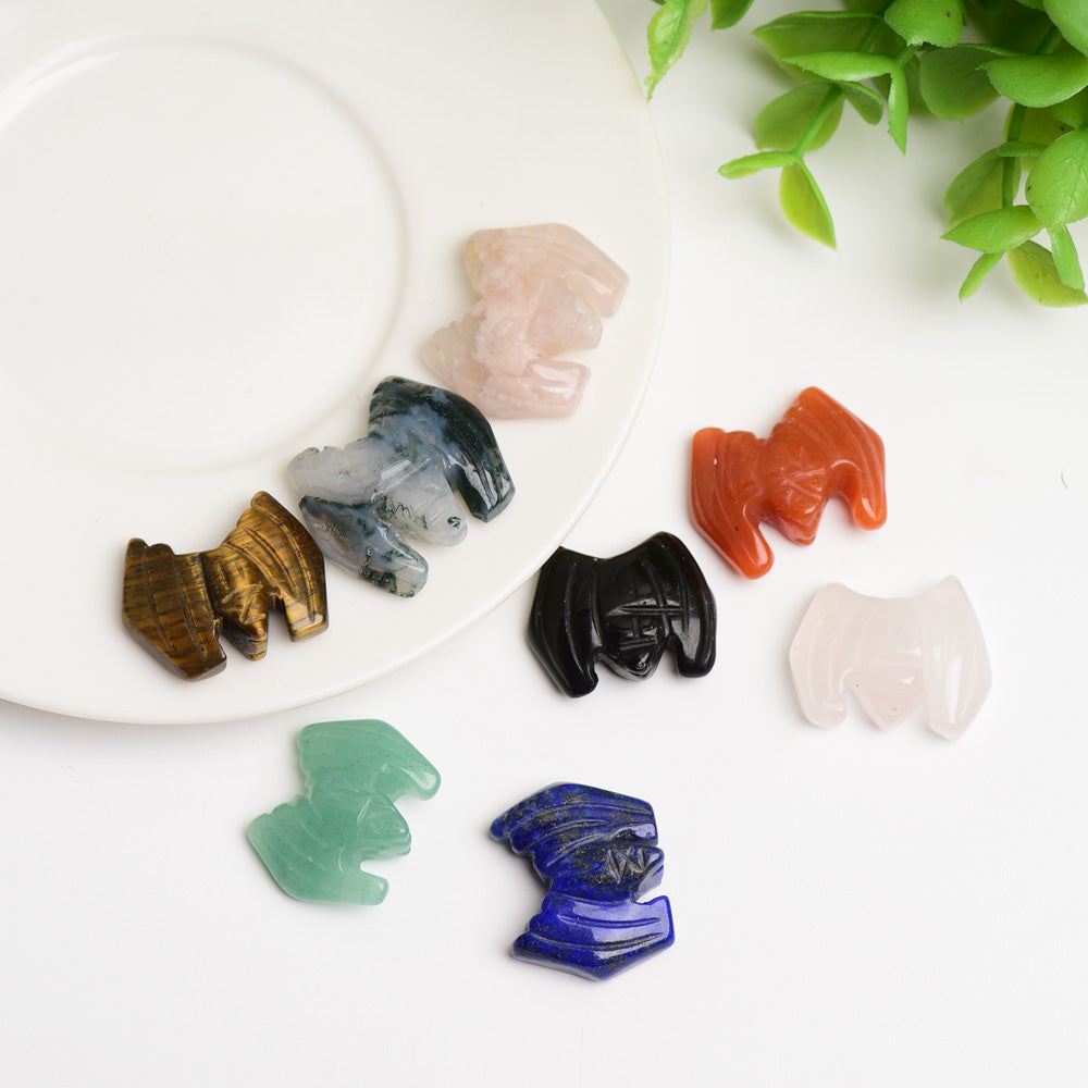 Mini Mixed Crystal Bat Carving 1 Inch Healing Animal