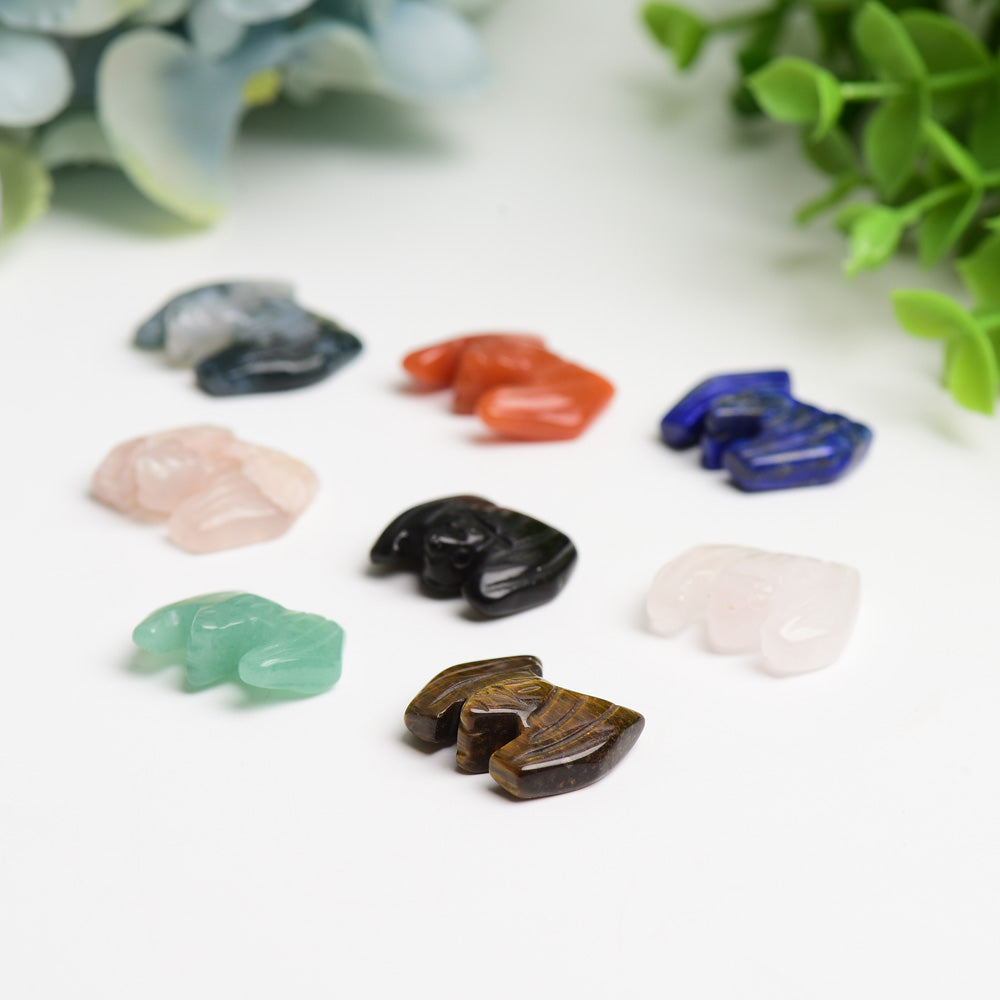 Mini Mixed Crystal Bat Carving 1 Inch Healing Animal