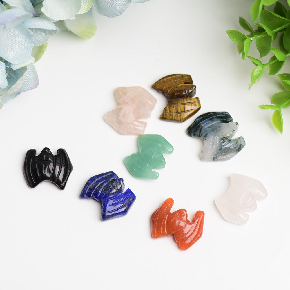 Mini Mixed Crystal Bat Carving 1 Inch Healing Animal