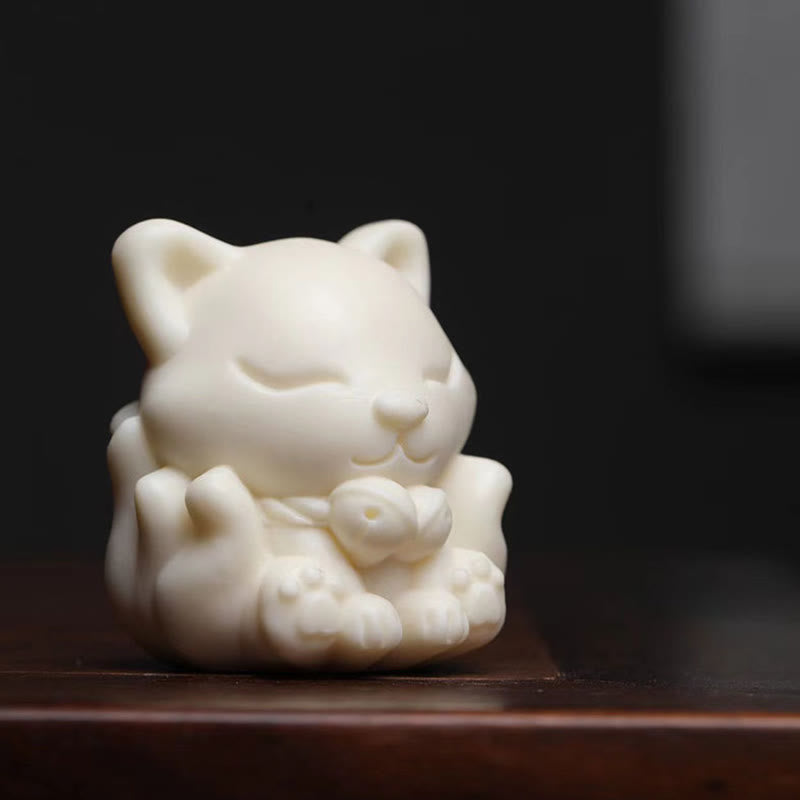 Mini Nine Tailed Fox Zen Blessing Decoration