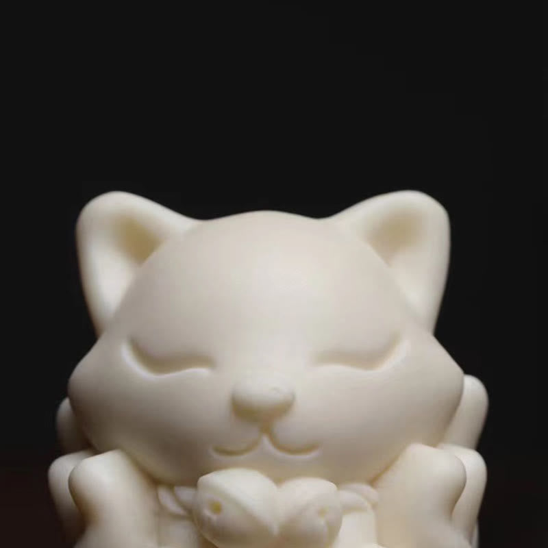 Mini Nine Tailed Fox Zen Blessing Decoration