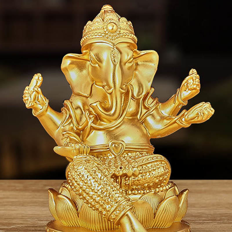 Mini Small Golden Ganesh Statue 4.5x4x6cm for Meditation