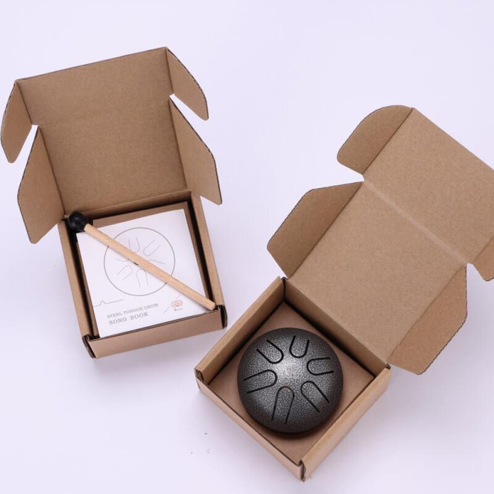 Steel tongue drum and manual in a box for Mini Titanium Steel Tongue Drum A5