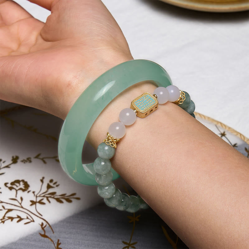 Mint Green Jade Bracelet Bangle Bundle for New Beginnings