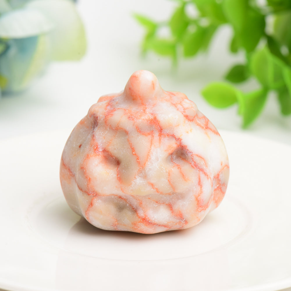 Mixed Crystal 1.7 Inch Pumpkin Figurine for Healing Decor