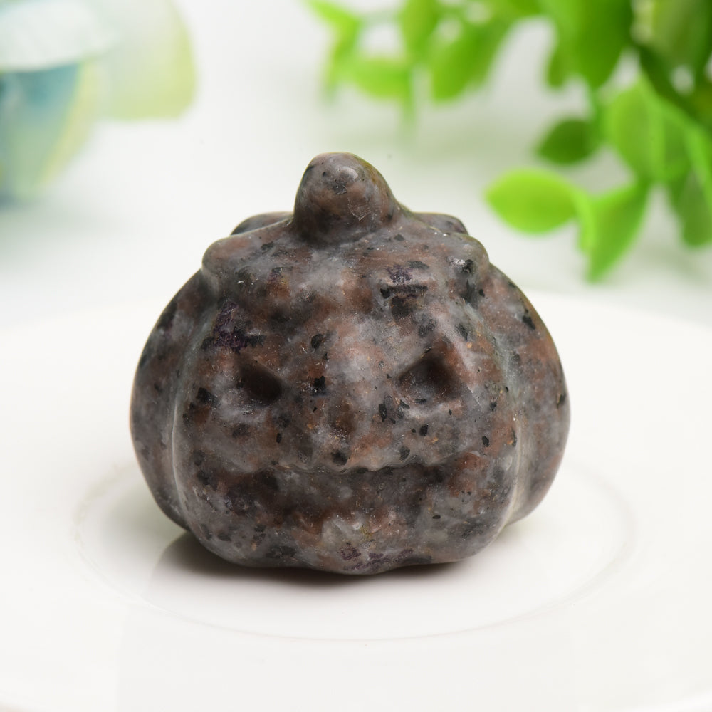 Mixed Crystal 1.7 Inch Pumpkin Figurine for Healing Decor