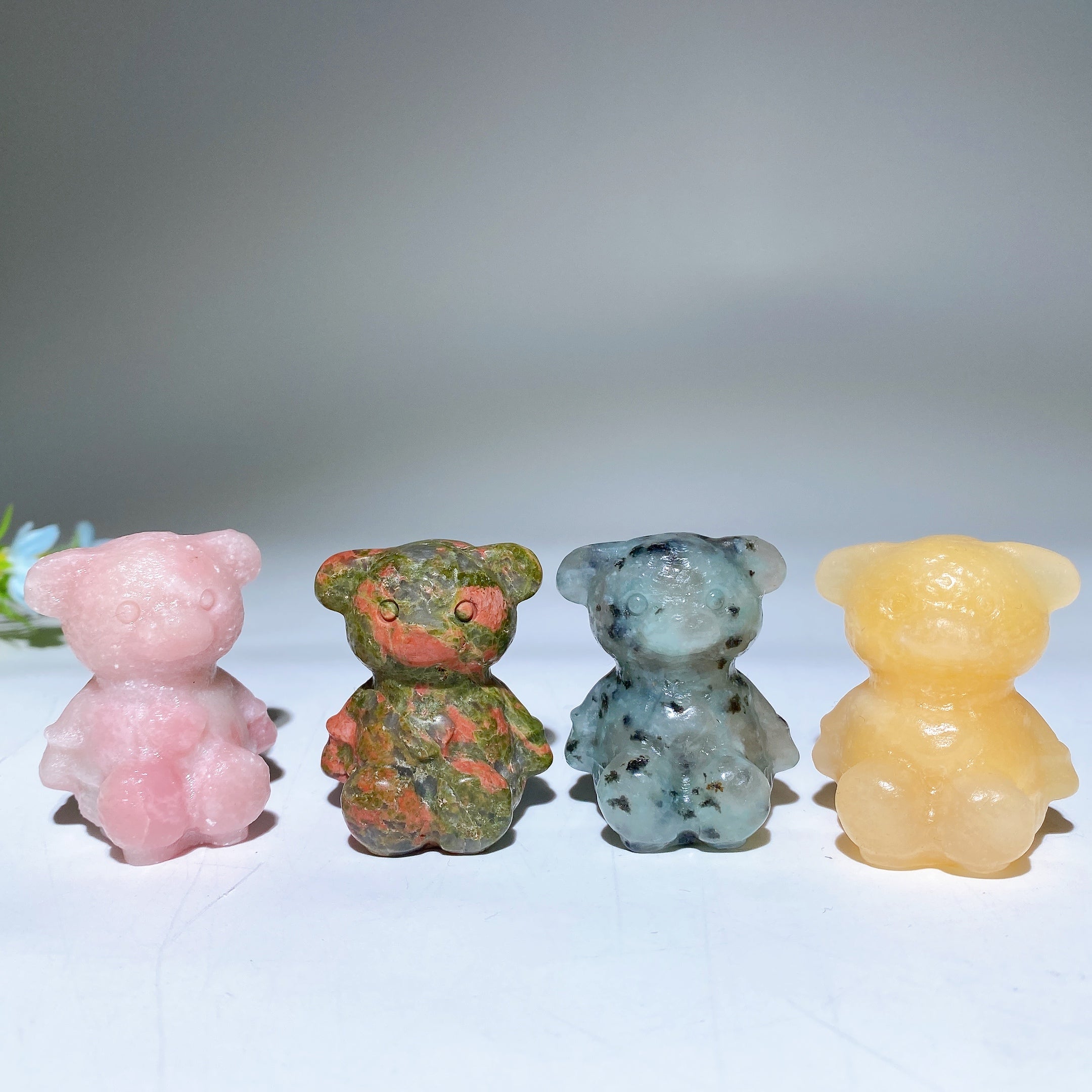 Mixed Crystal Bear Carvings 1.6" Healing Figurines