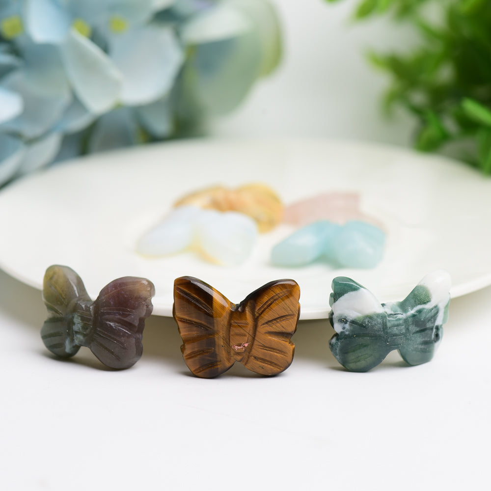 Mixed Crystal Butterfly Carving 1 Inch Crystal Figurine