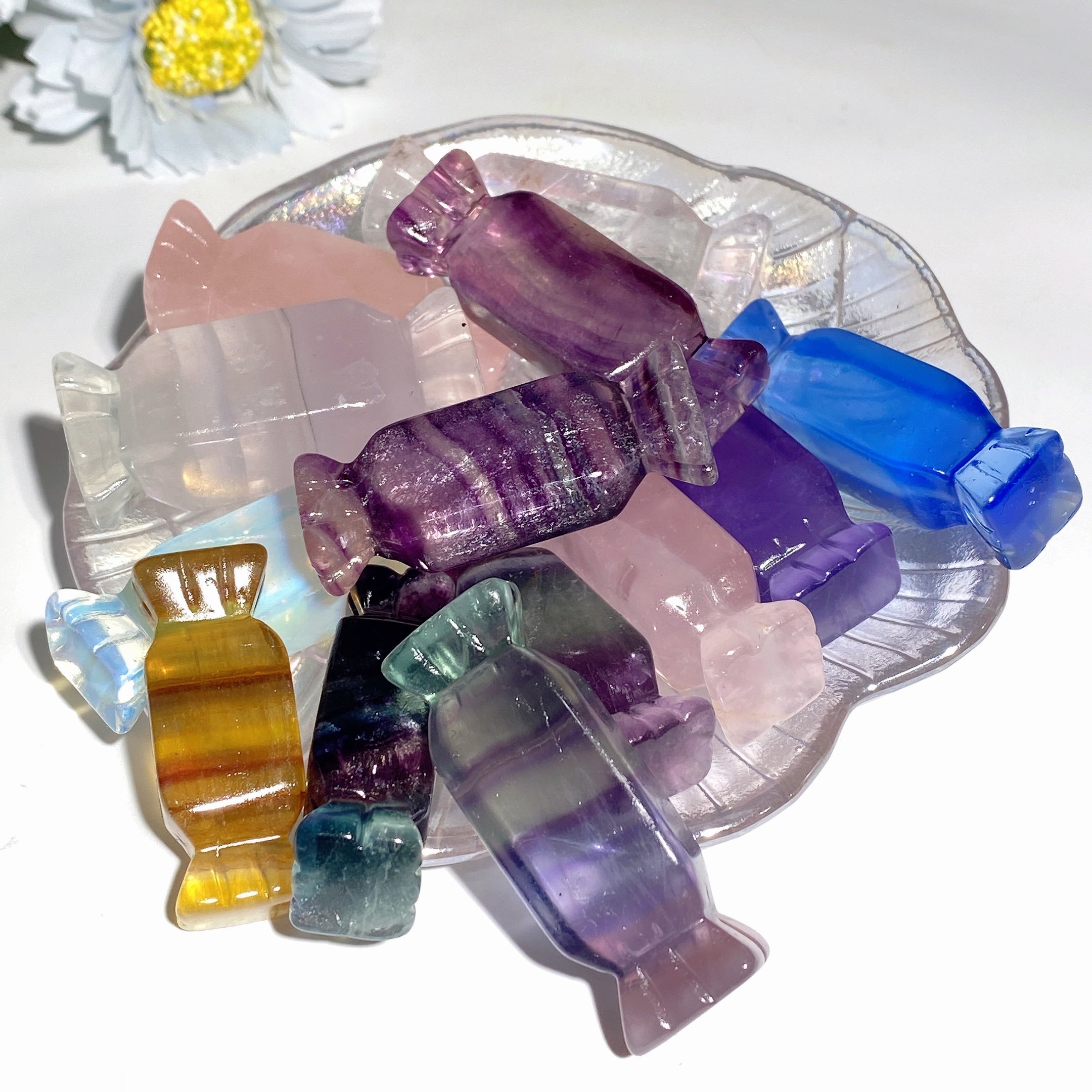 Mixed Crystal Candy Carvings 1.7-2.2 Inch Polished Quartz Shapes