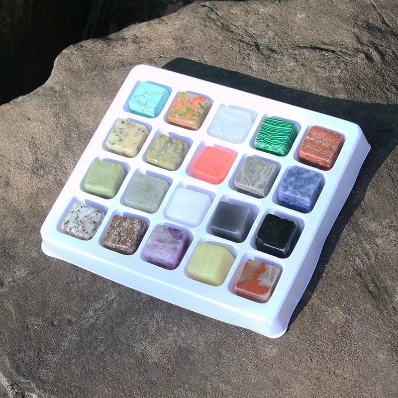 Mixed Crystal Cubes Box 18-22mm for Healing & Meditation