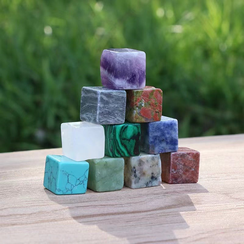 Mixed Crystal Cubes Box 18-22mm for Healing & Meditation