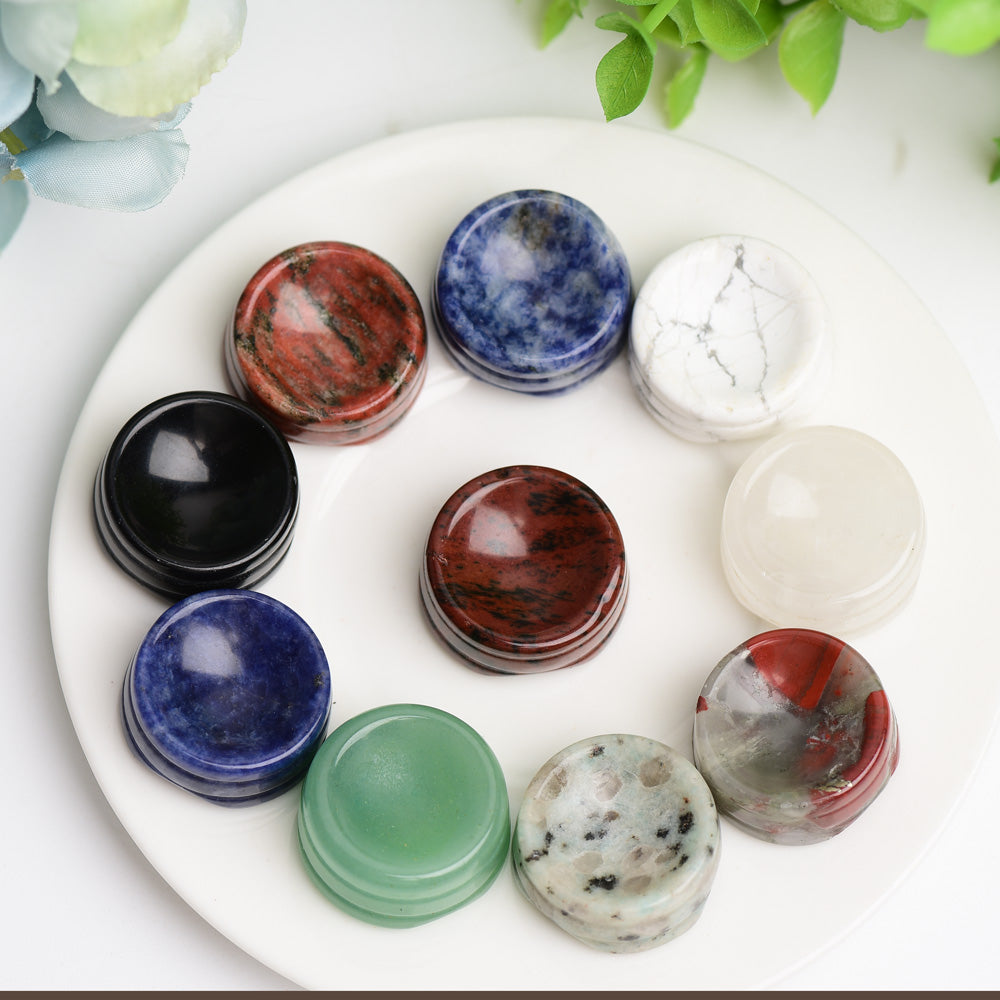 Mixed Crystal Display Stand 1-Inch Polished Stone Holder