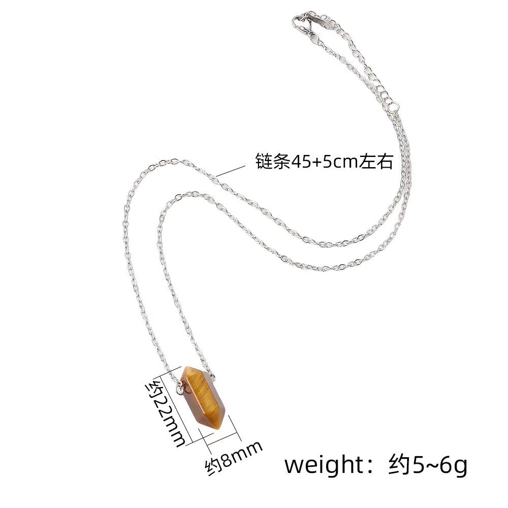 Mixed Crystal Double Terminated Point Necklace 2cm Healing