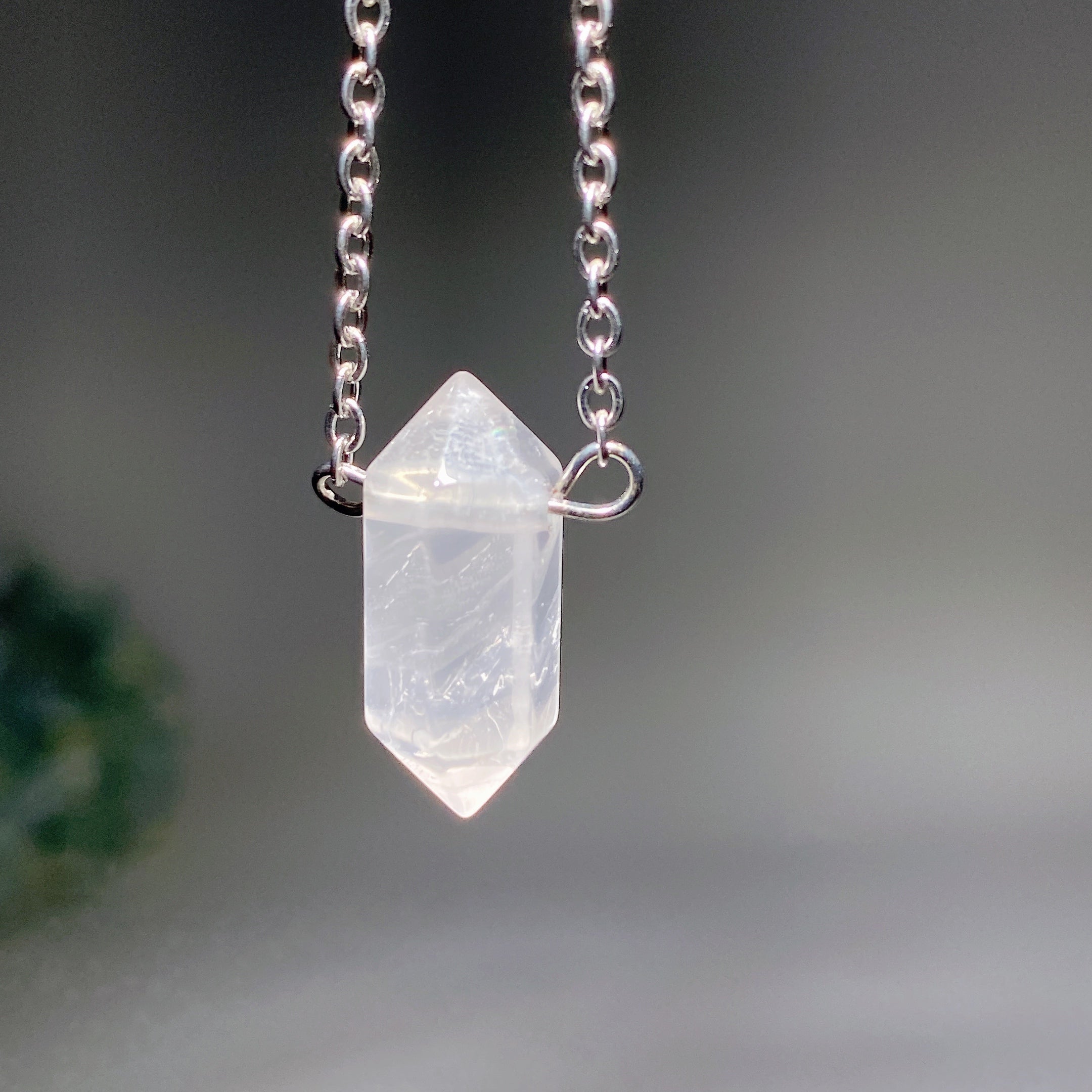 Mixed Crystal Double Terminated Point Necklace 2cm Healing