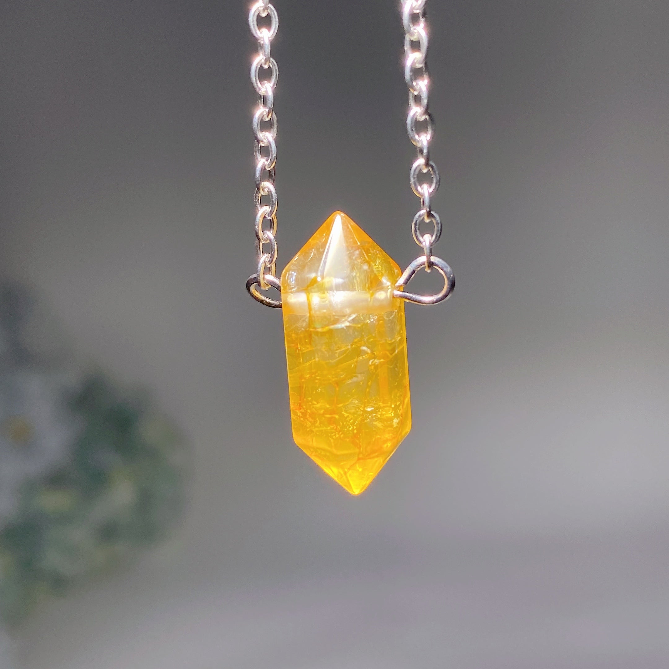 Mixed Crystal Double Terminated Point Necklace 2cm Healing