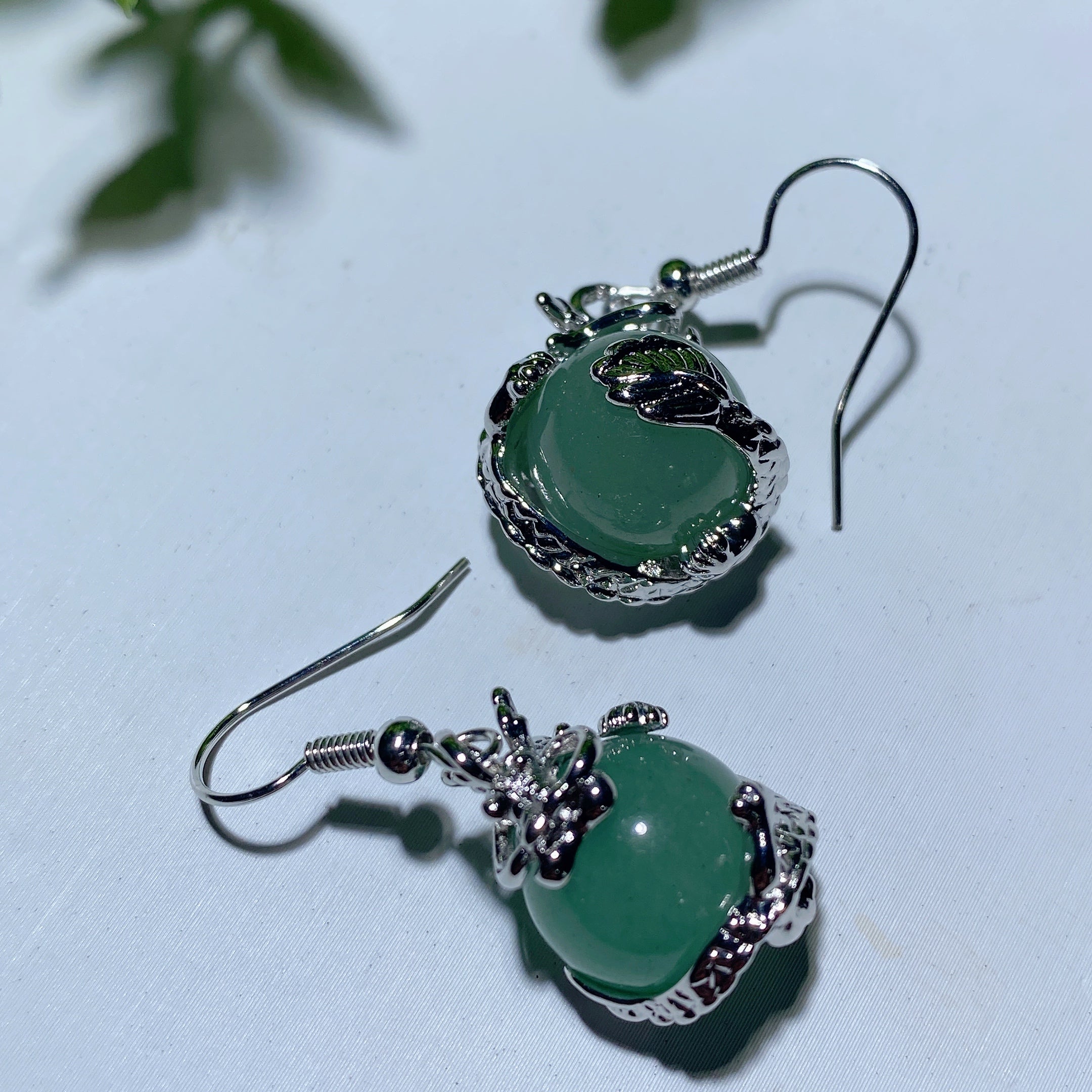 Mixed Crystal Dragon Earrings with Silver Dragon Design 1.5 Inch