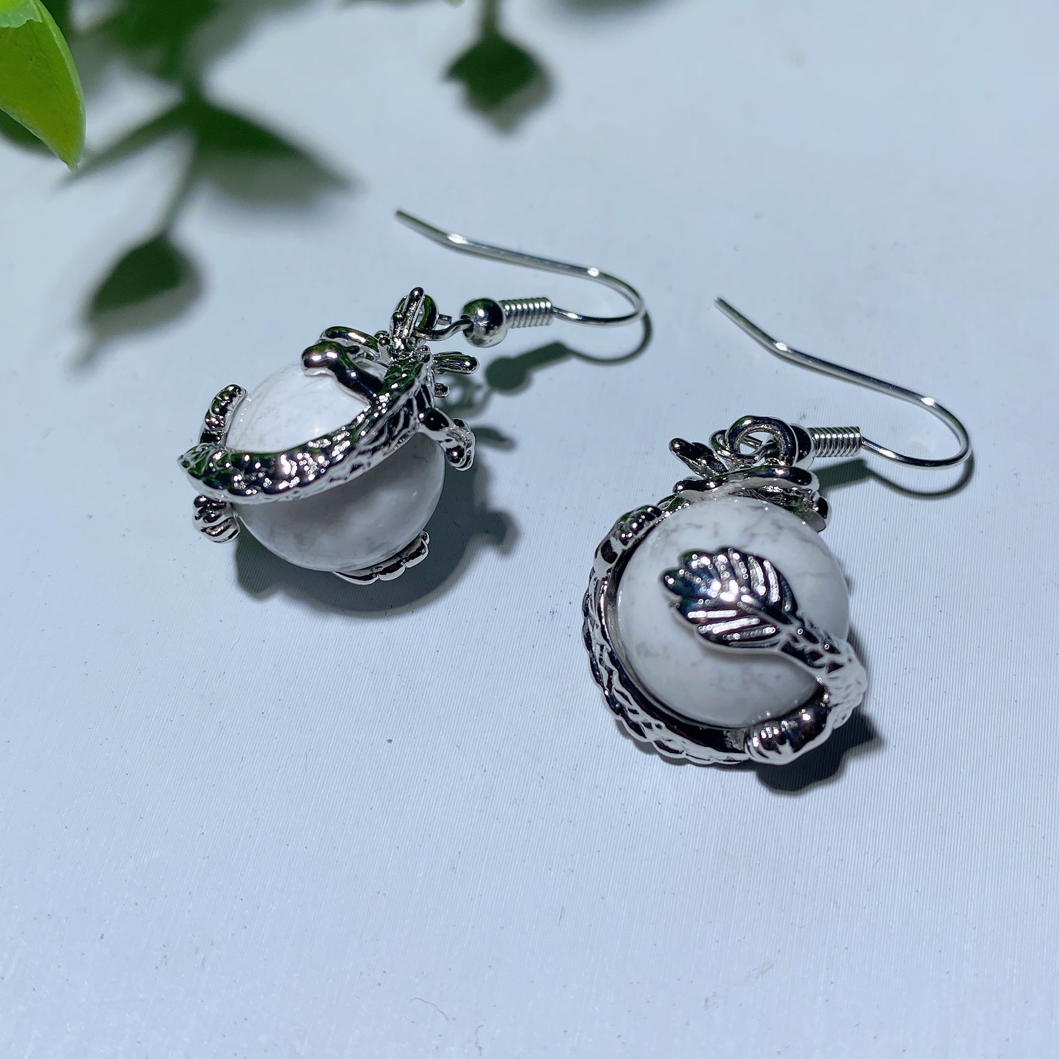 Mixed Crystal Dragon Earrings with Silver Dragon Design 1.5 Inch