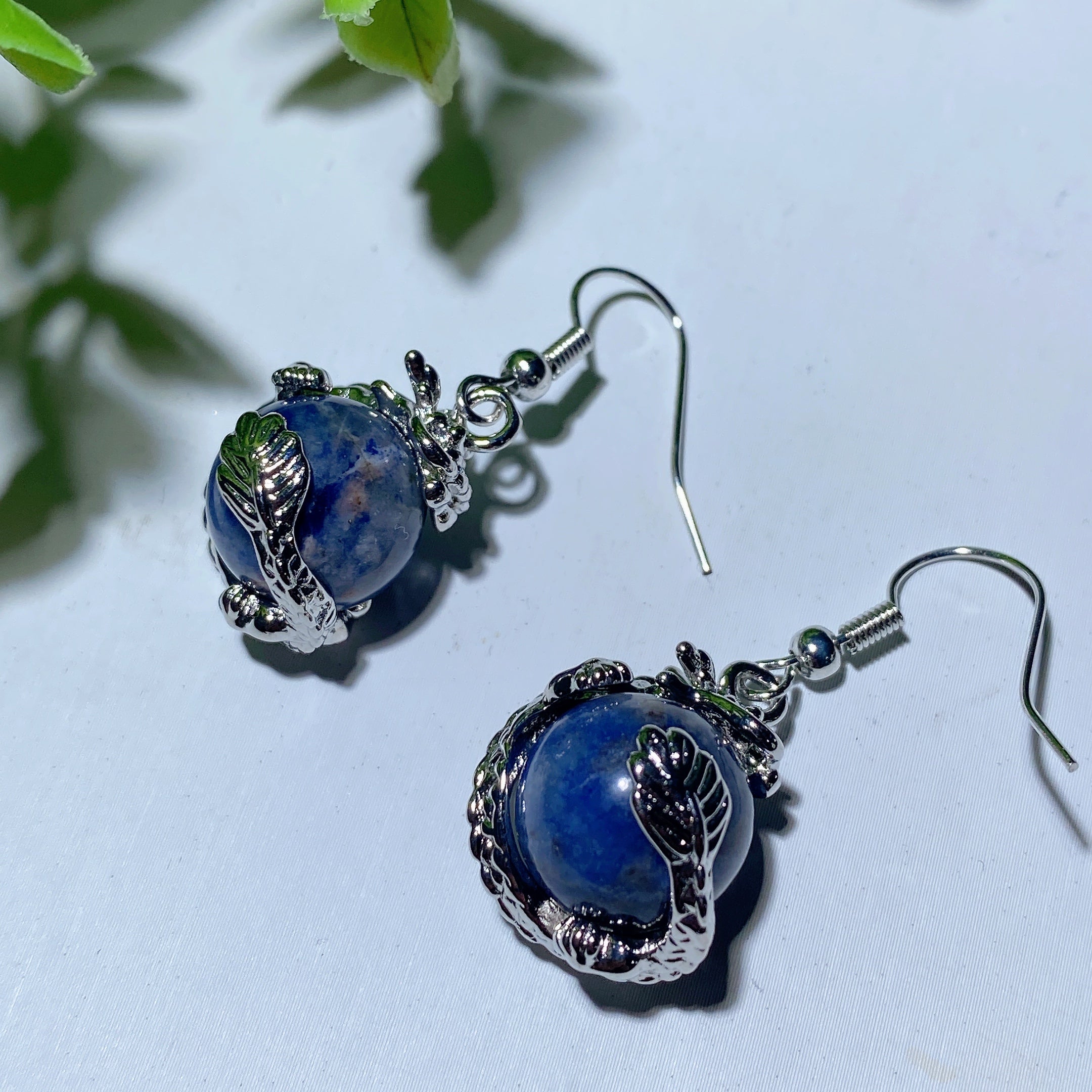 Mixed Crystal Dragon Earrings with Silver Dragon Design 1.5 Inch