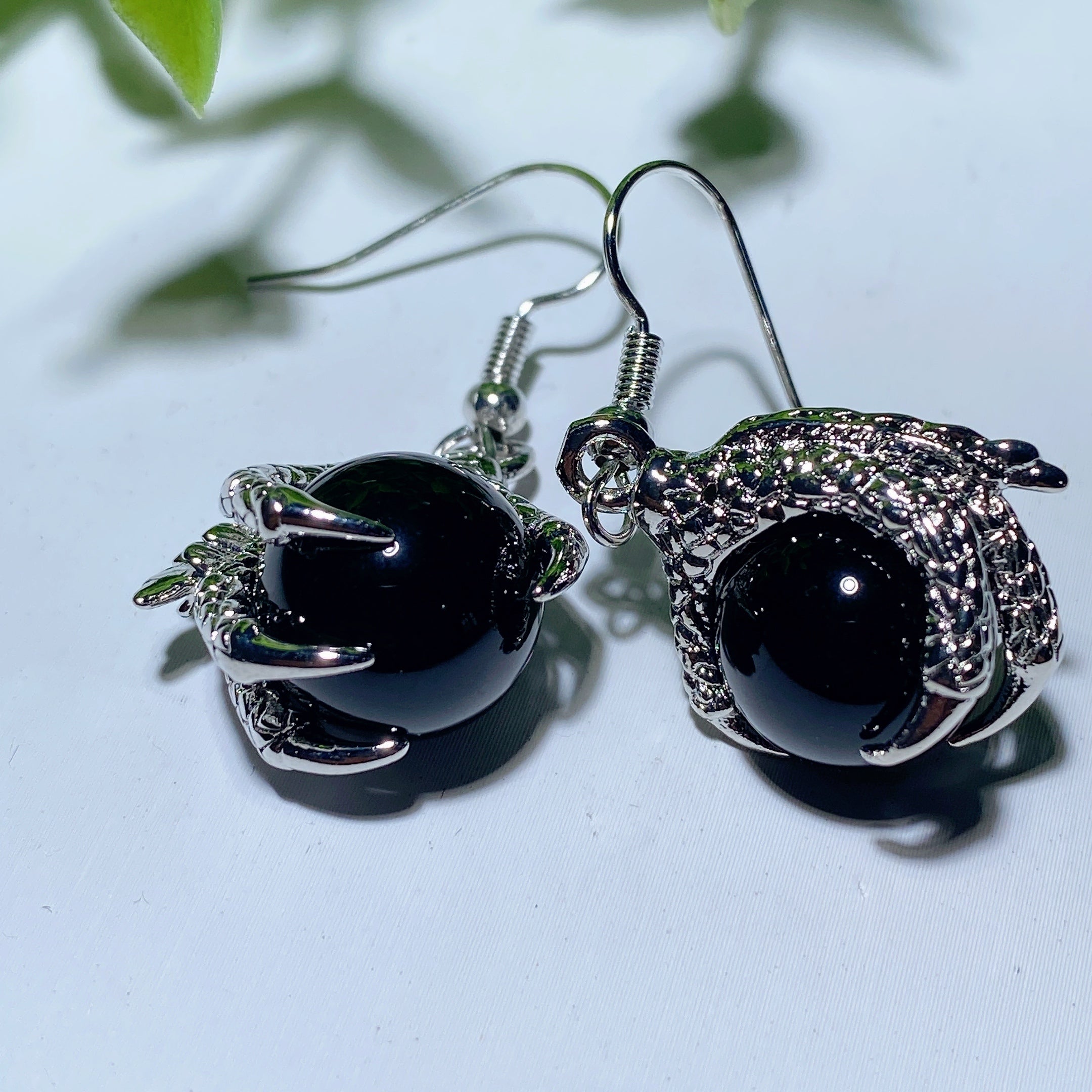 Mixed Crystal Dragon Paw Earrings Healing Jewelry