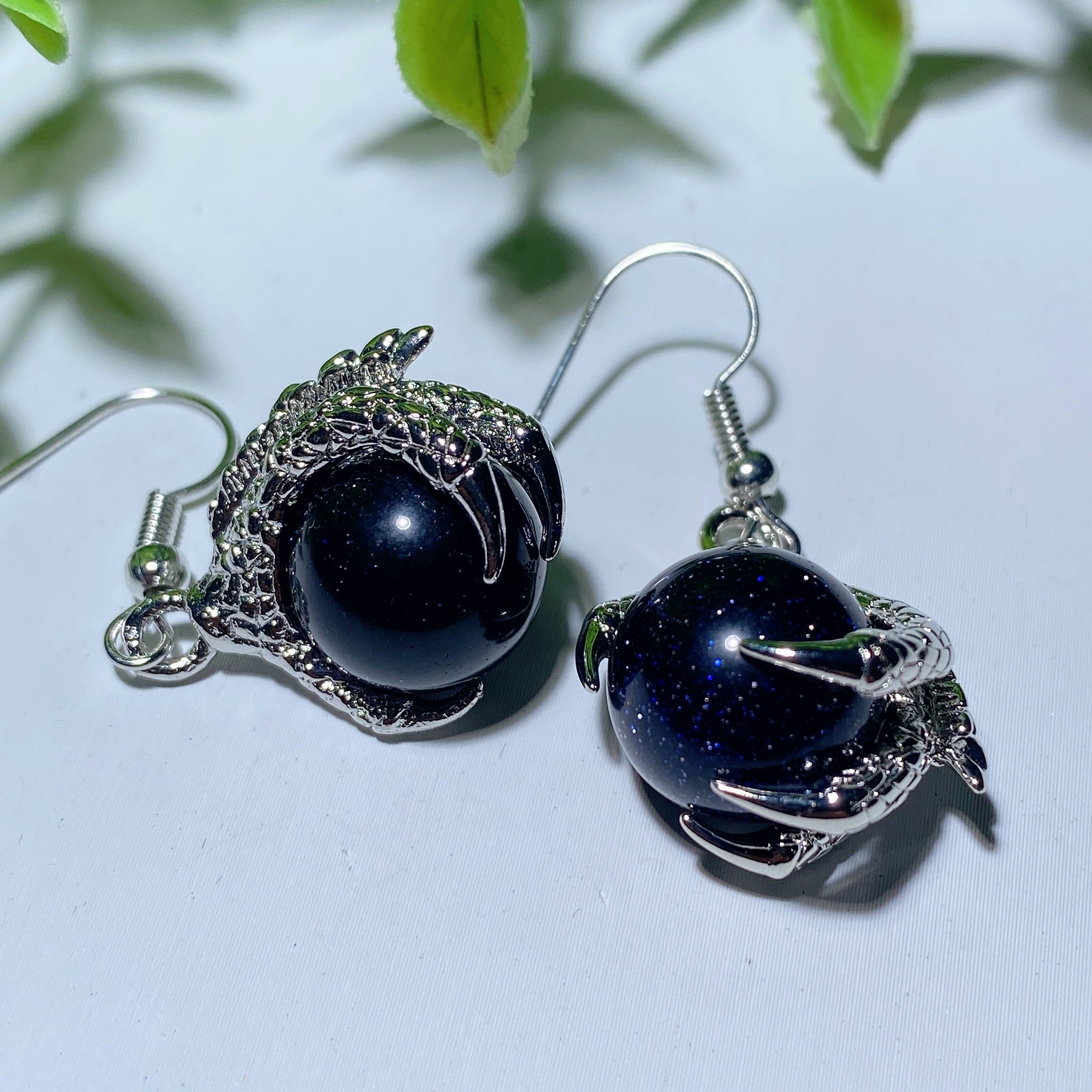 Mixed Crystal Dragon Paw Earrings Healing Jewelry