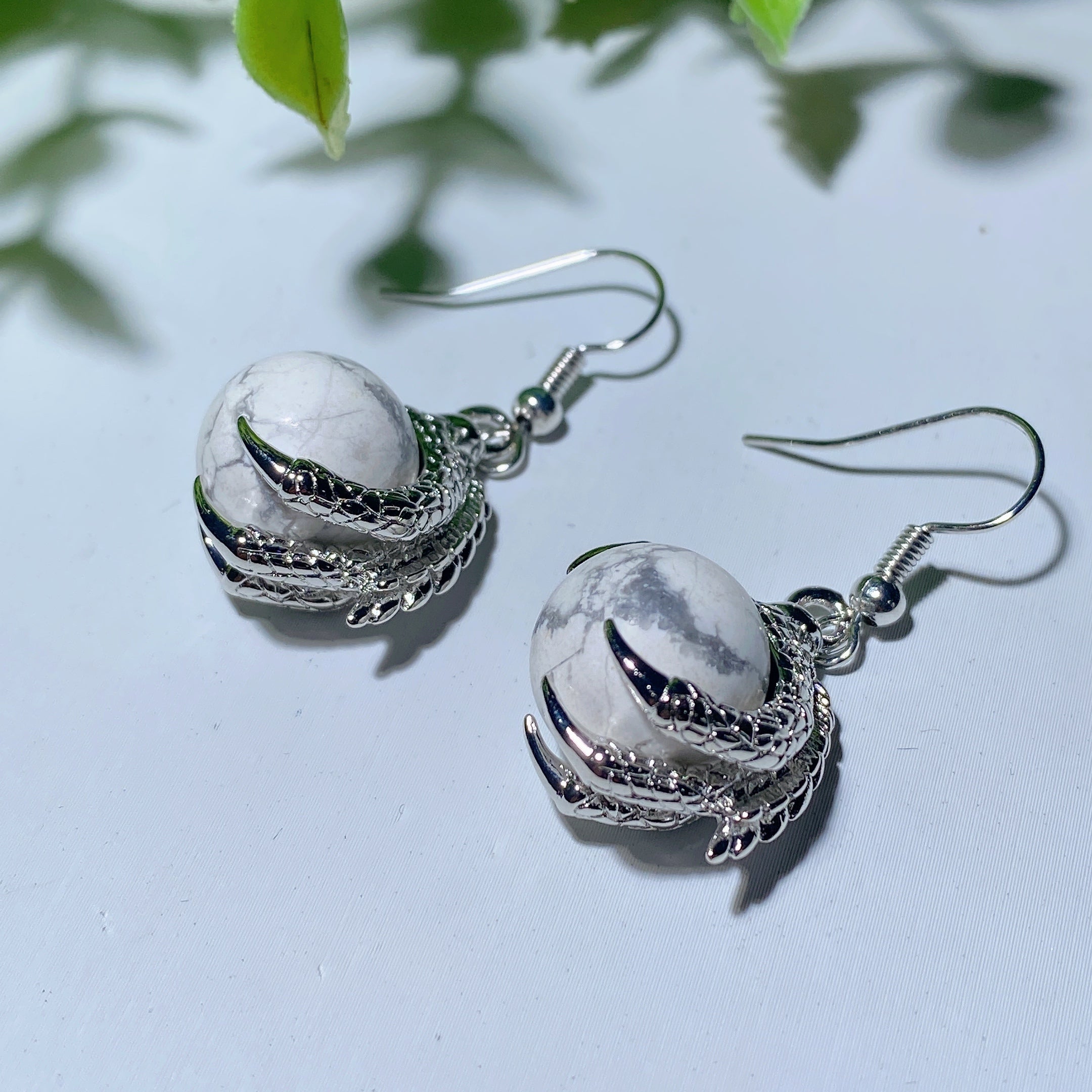 Mixed Crystal Dragon Paw Earrings Healing Jewelry