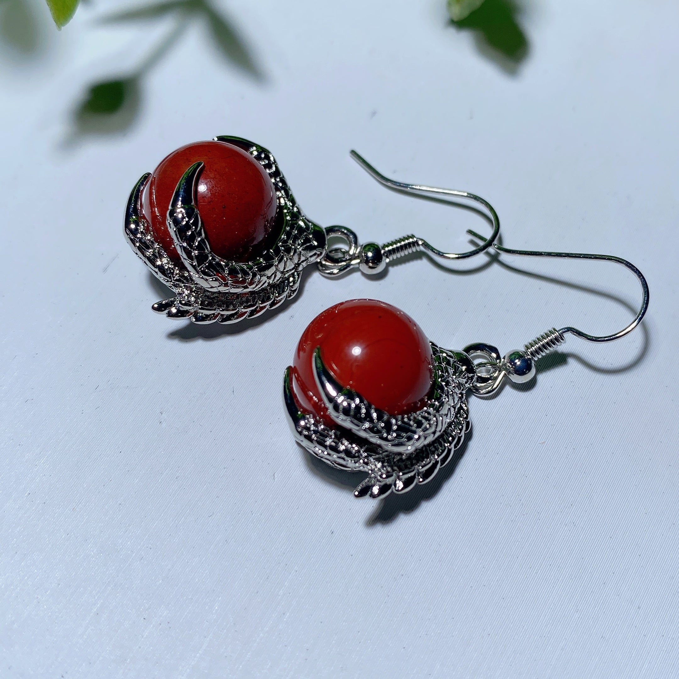 Mixed Crystal Dragon Paw Earrings Healing Jewelry