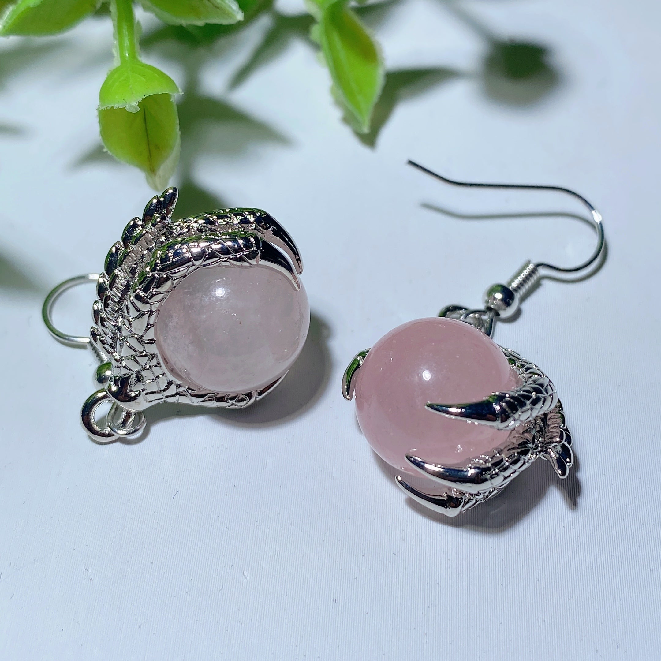 Mixed Crystal Dragon Paw Earrings Healing Jewelry