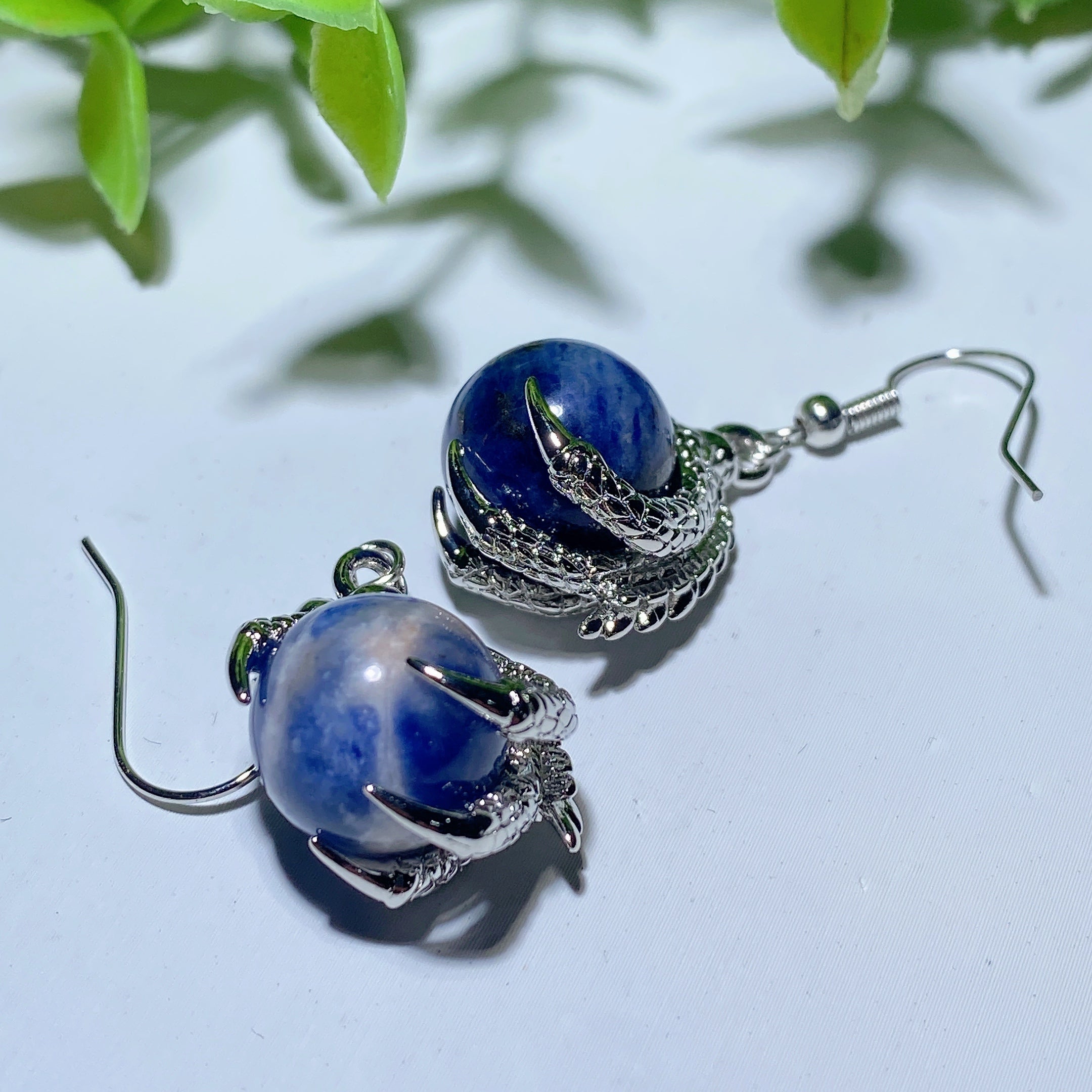 Mixed Crystal Dragon Paw Earrings Healing Jewelry