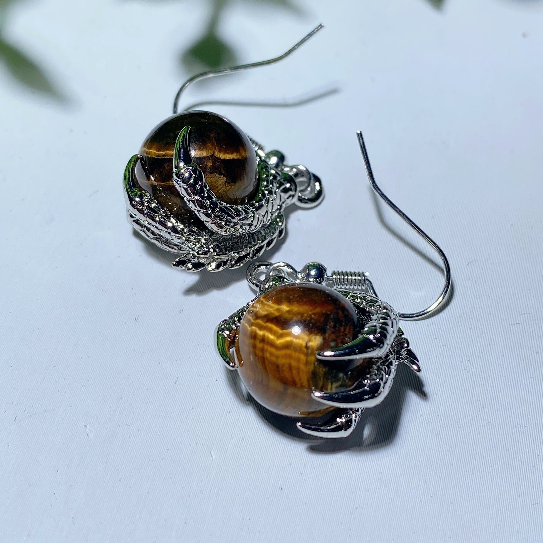 Mixed Crystal Dragon Paw Earrings Healing Jewelry