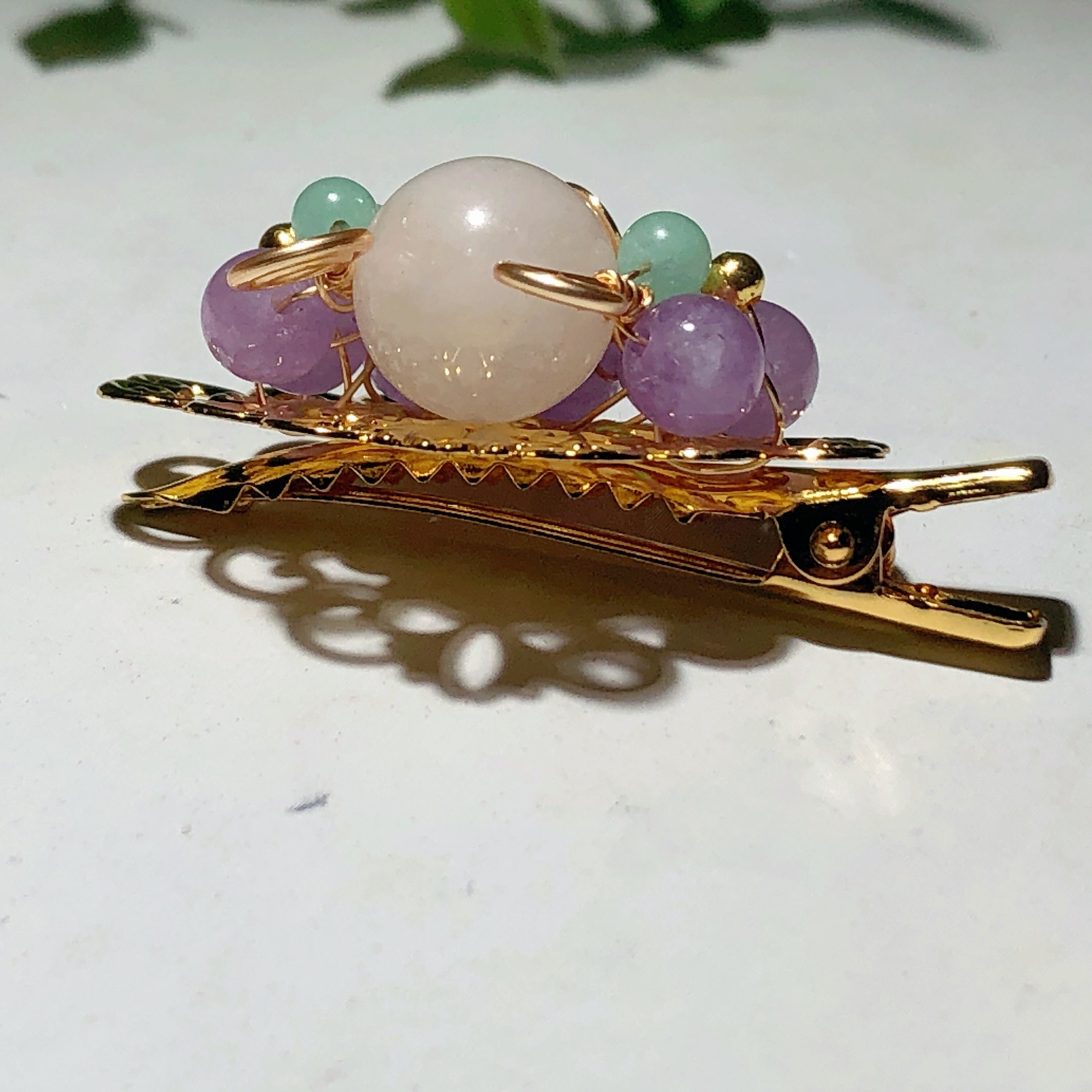 Mixed Crystal Gold Wirework Spiritual Healing Rings