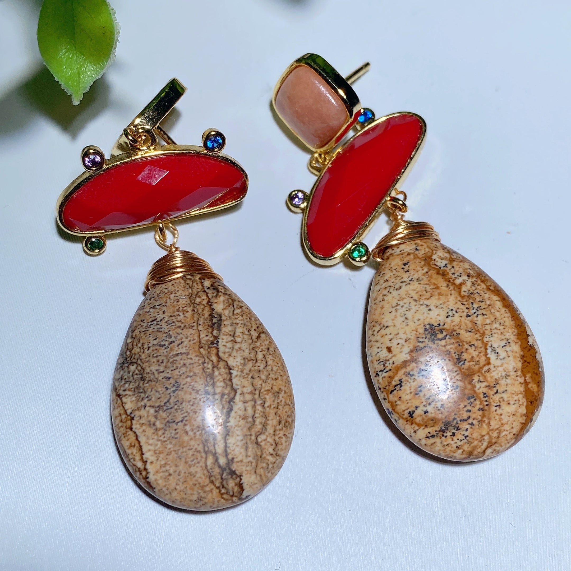 Mixed Crystal Healing Earrings 2 Inch Spiritual Drops