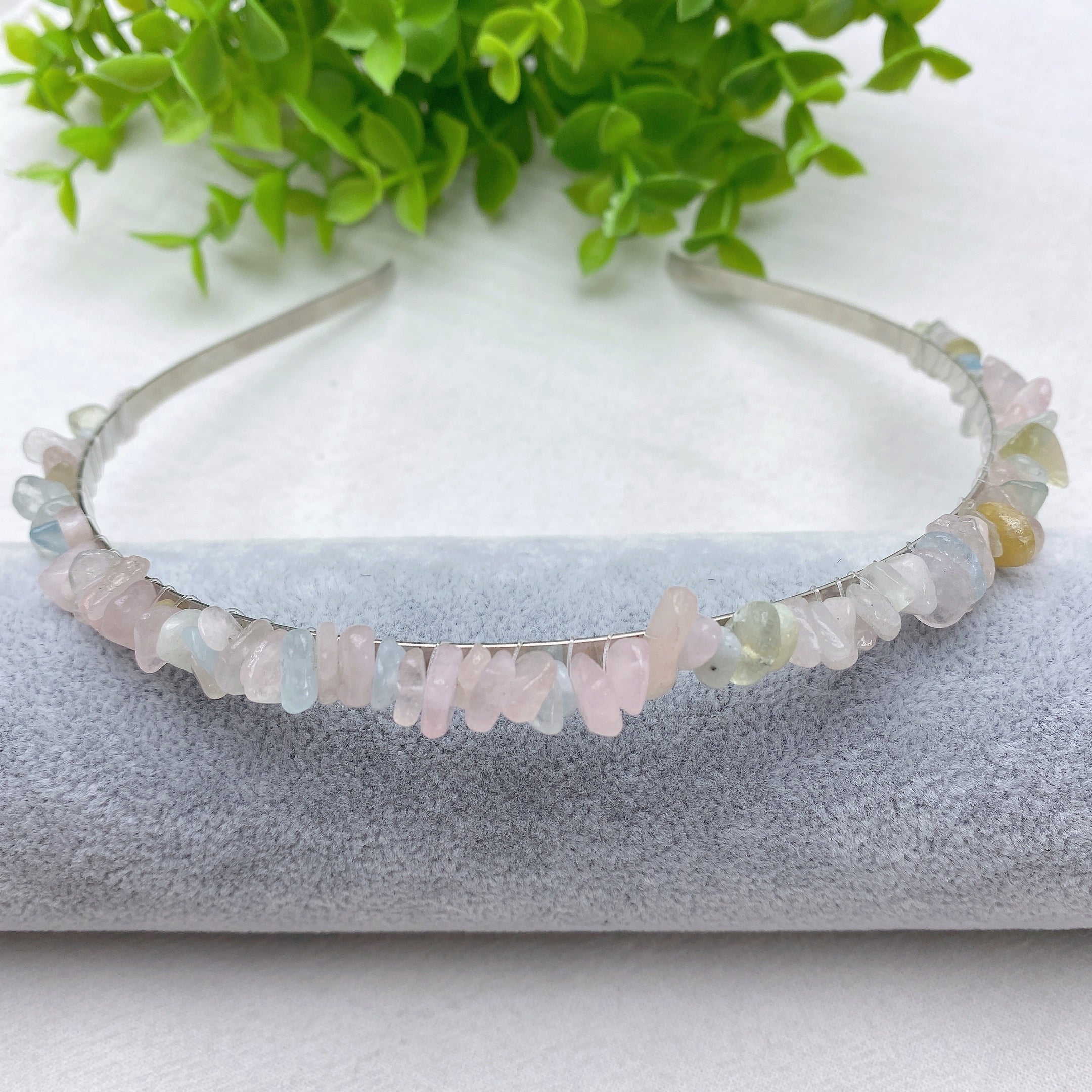 Mixed Crystal Healing Hair Band with Natural Stones