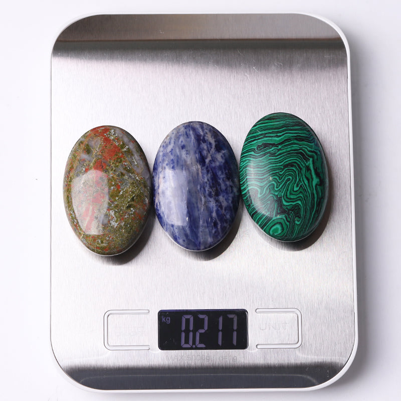 Mixed Crystal Healing Palm Stone 1.5-Inch Energy Tool