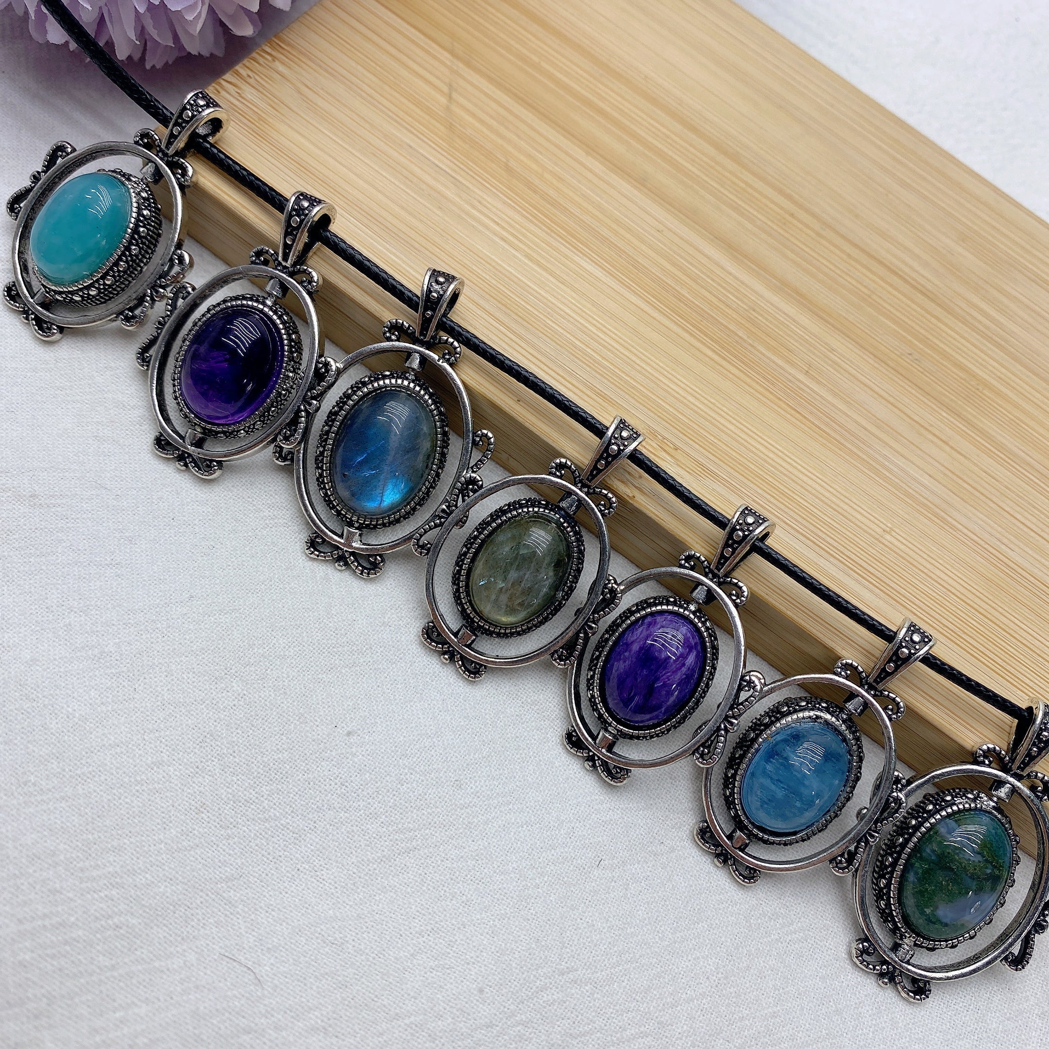 Mixed Crystal Healing Pendant | Spiritual Necklace 1.6 inch